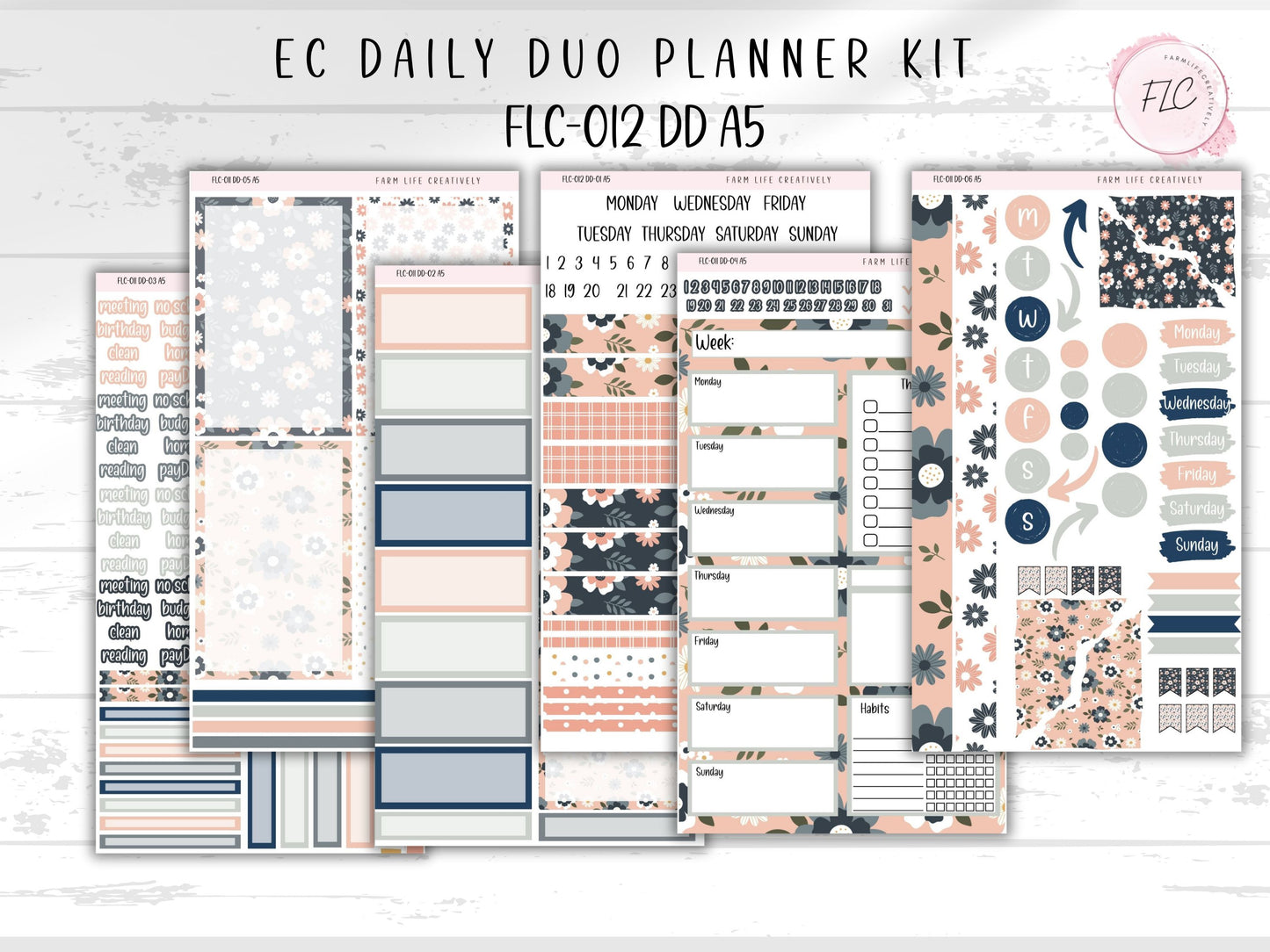 All In Bloom A5 Daily Duo Planner Kit