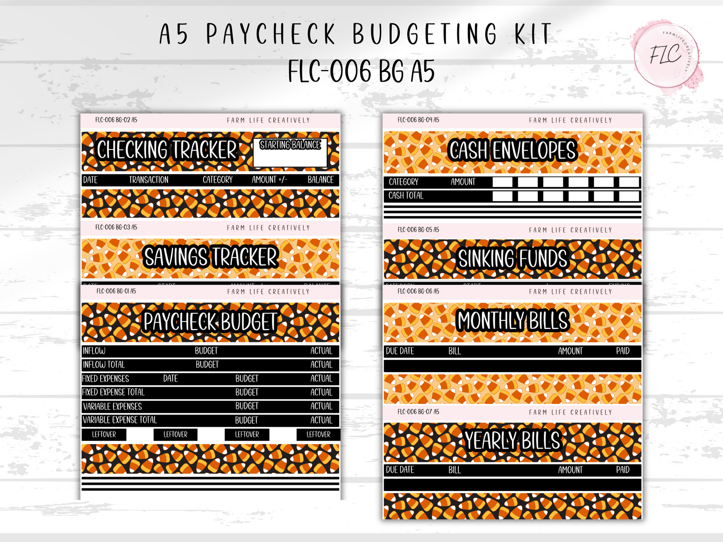 A5 Build Your Budget Sticker Kit - Candy Corn