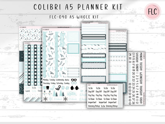 Colibri A5 Planner Stickers - January Winter