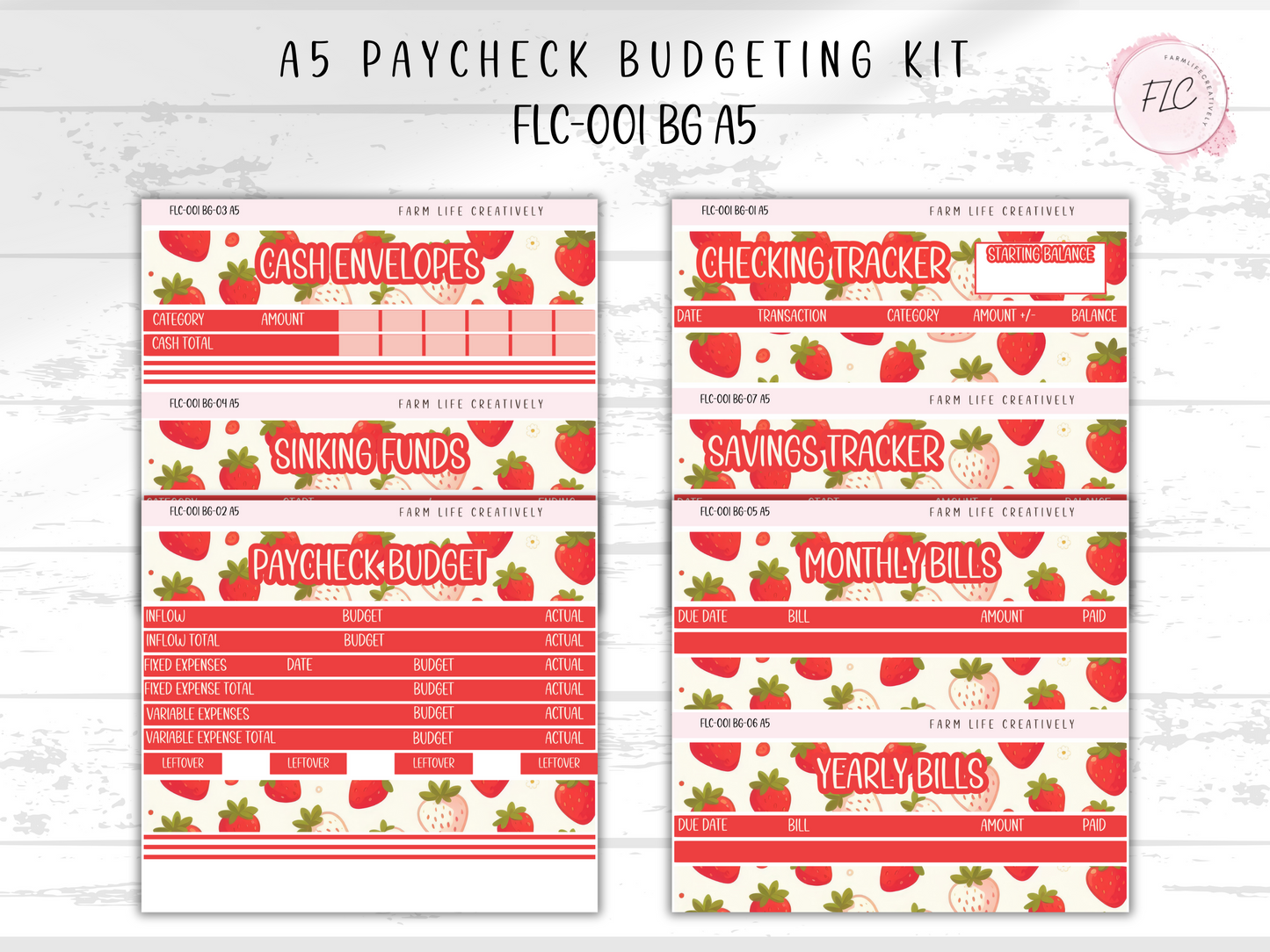 A5 Build Your Budget Sticker Kit - Strawberry Edition