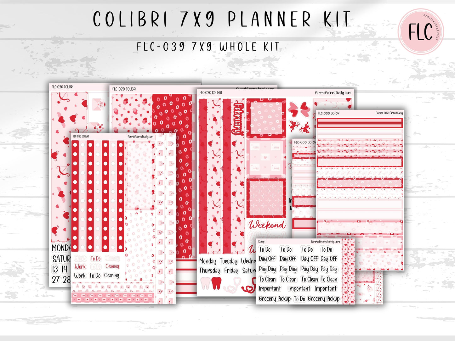 Colibri 7x9 Planner Stickers - February Love