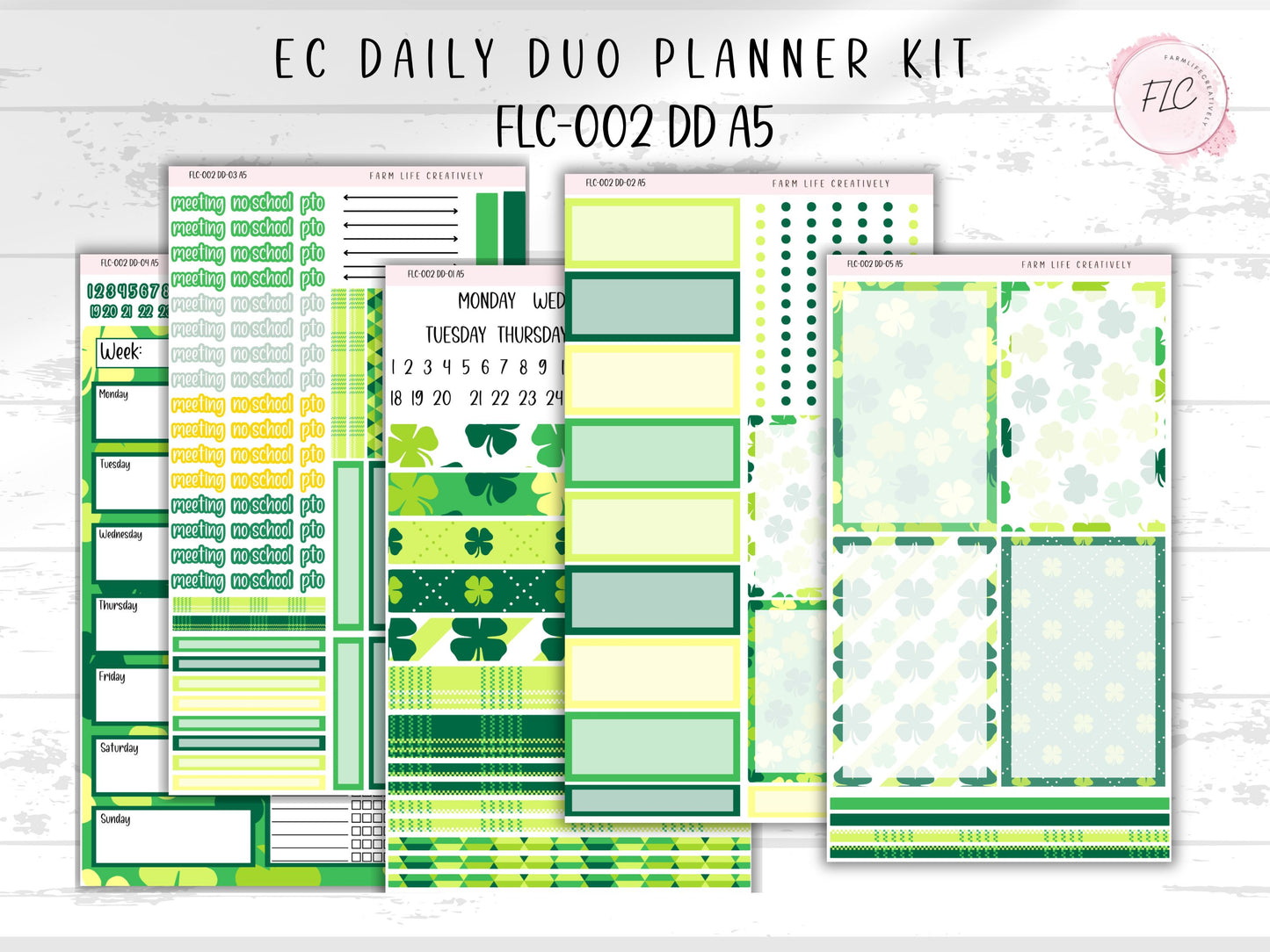 Lucky Clover A5 Daily Duo Planner Kit