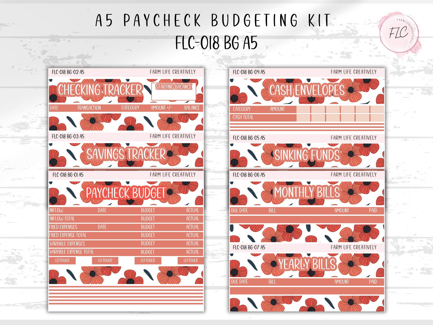 A5 Build Your Budget Sticker Kit - Poppy