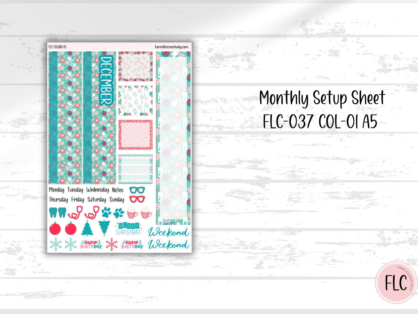 Colibri A5 Planner Stickers - Christmas Joy