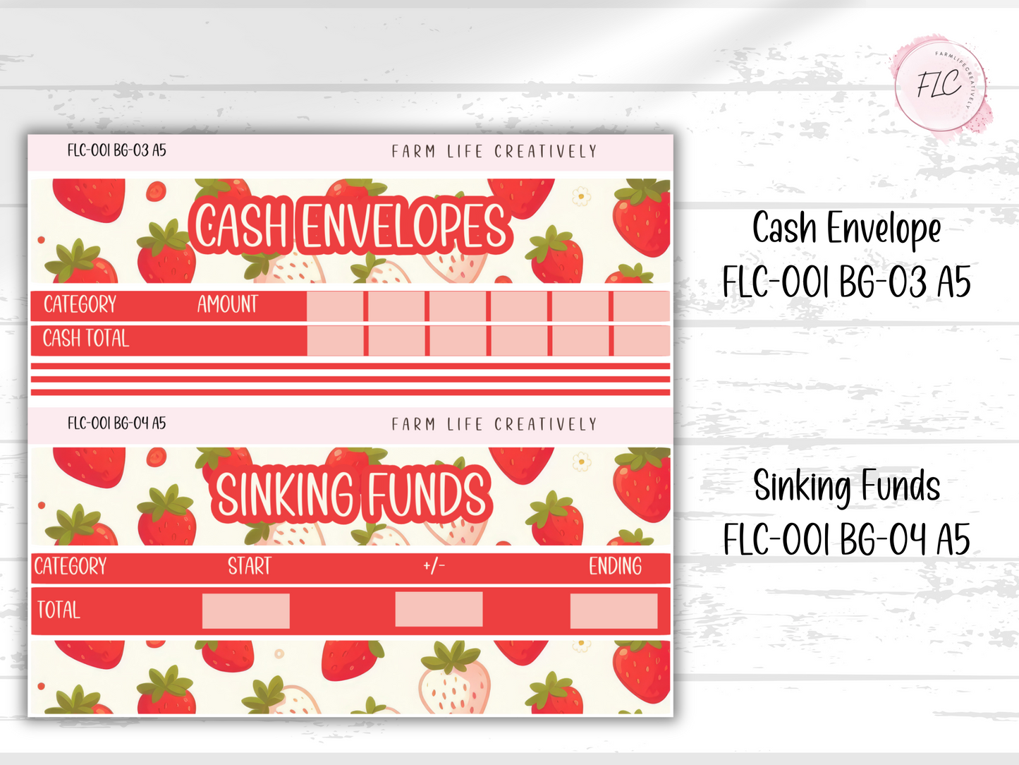 A5 Build Your Budget Sticker Kit - Strawberry Edition