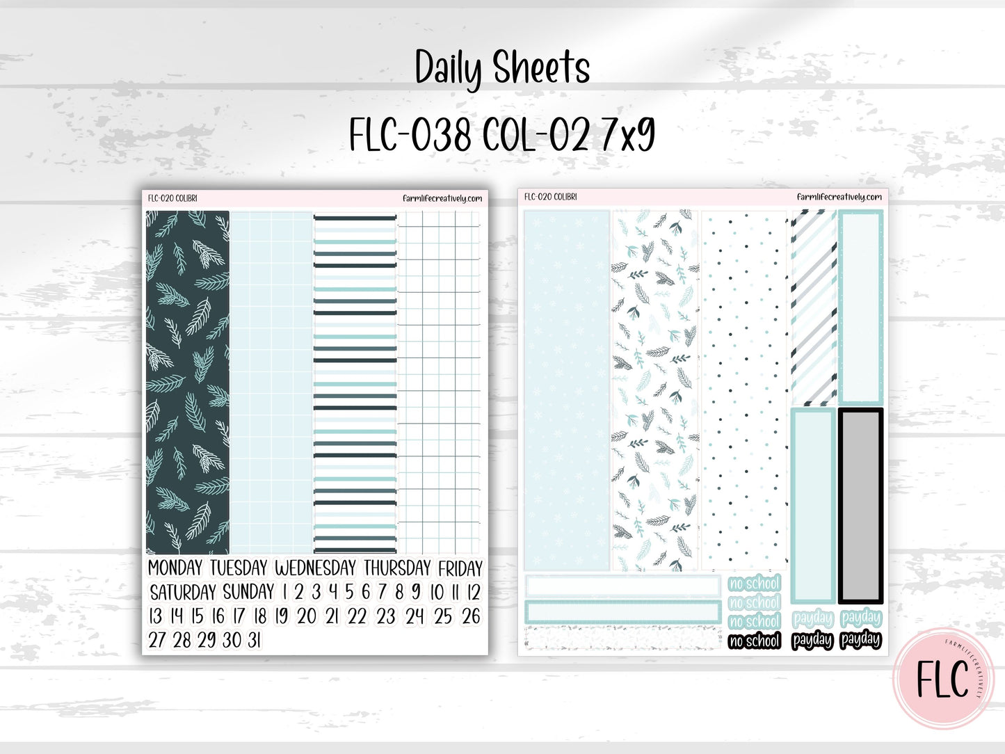 Colibri 7x9 Planner Stickers - January Winter