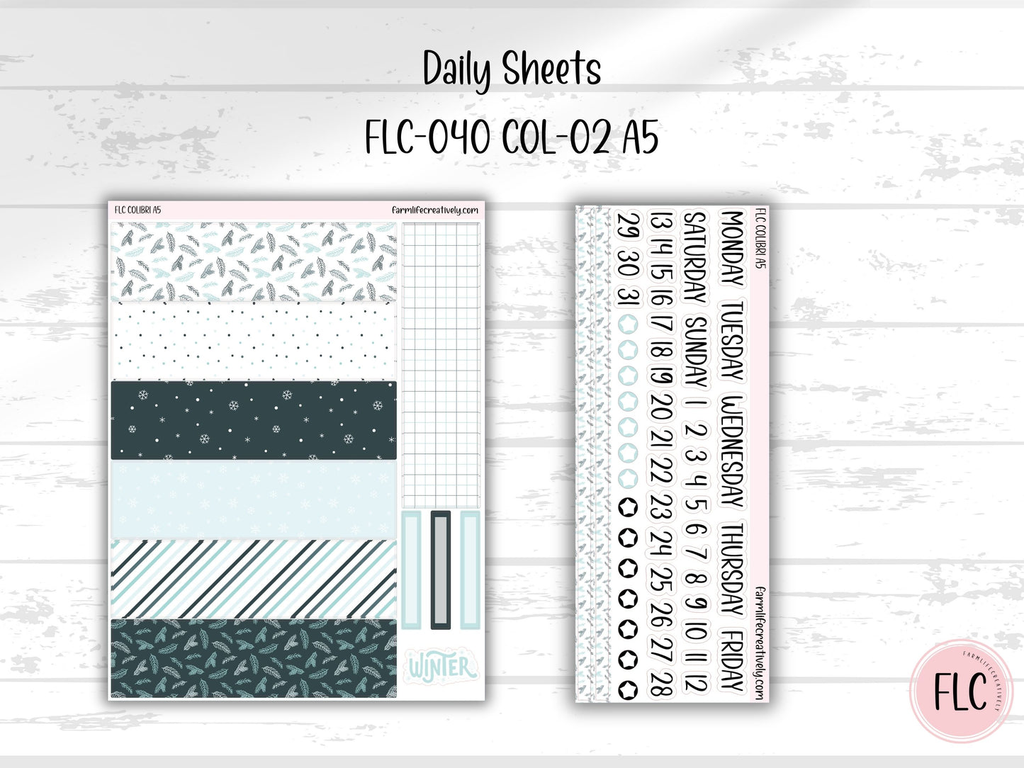 Colibri A5 Planner Stickers - January Winter