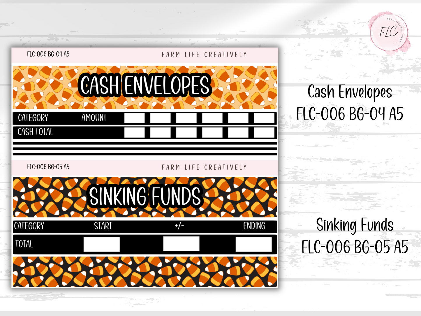 A5 Build Your Budget Sticker Kit - Candy Corn