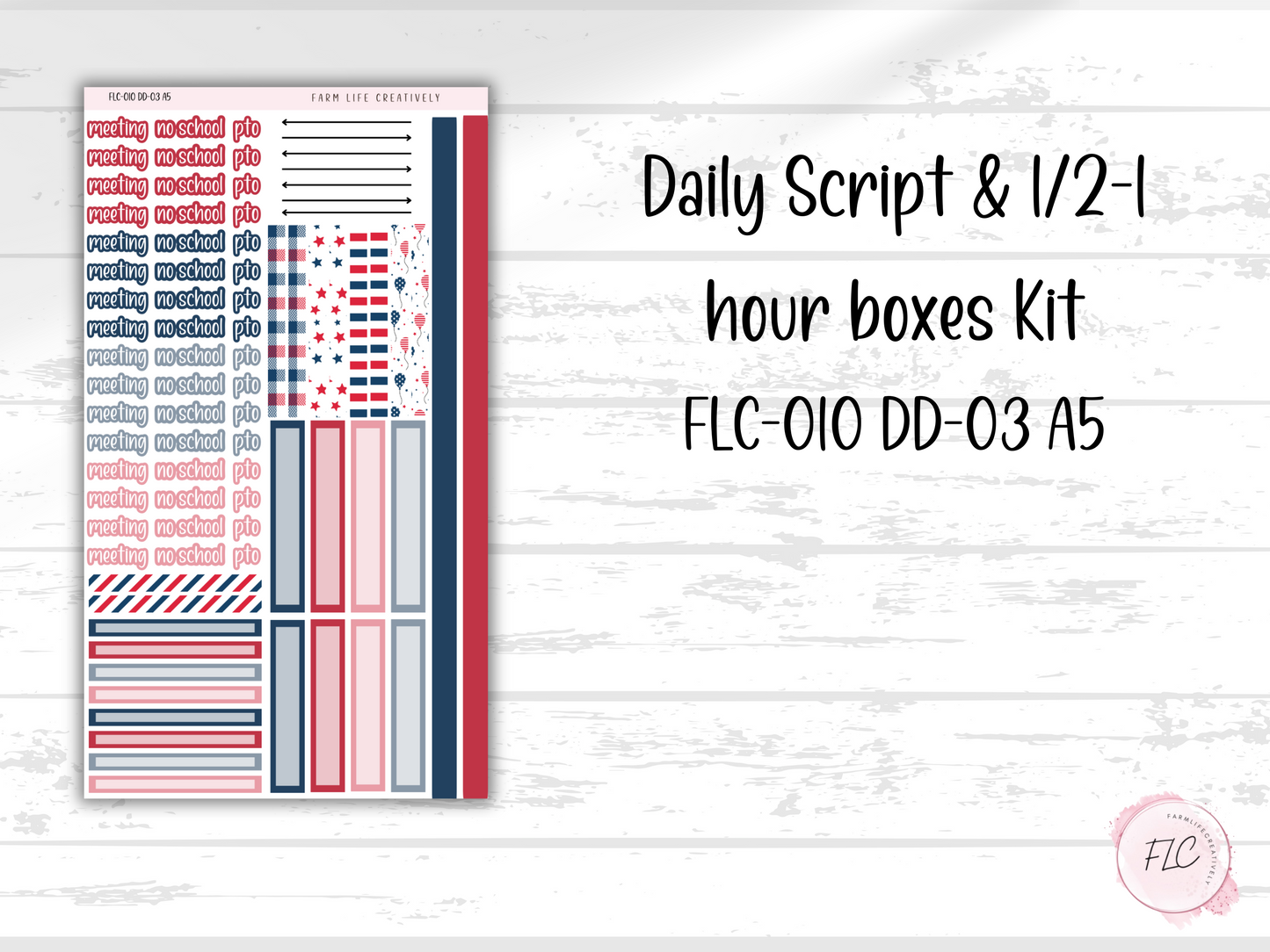 4th Of July A5 Daily Duo Planner Kit