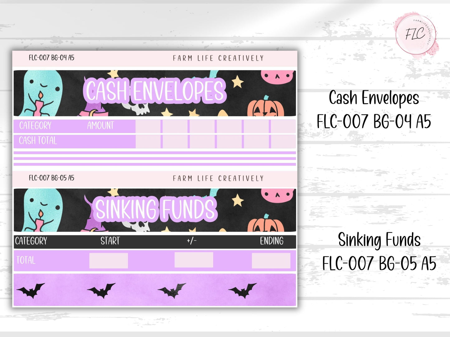 A5 Build Your Budget Sticker Kit - Pastel & Black Halloween