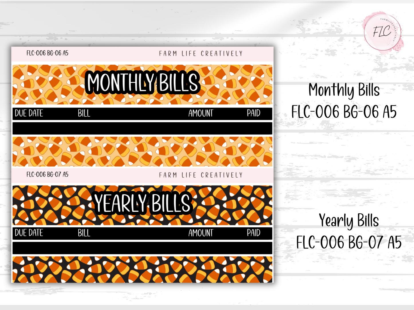 A5 Build Your Budget Sticker Kit - Candy Corn