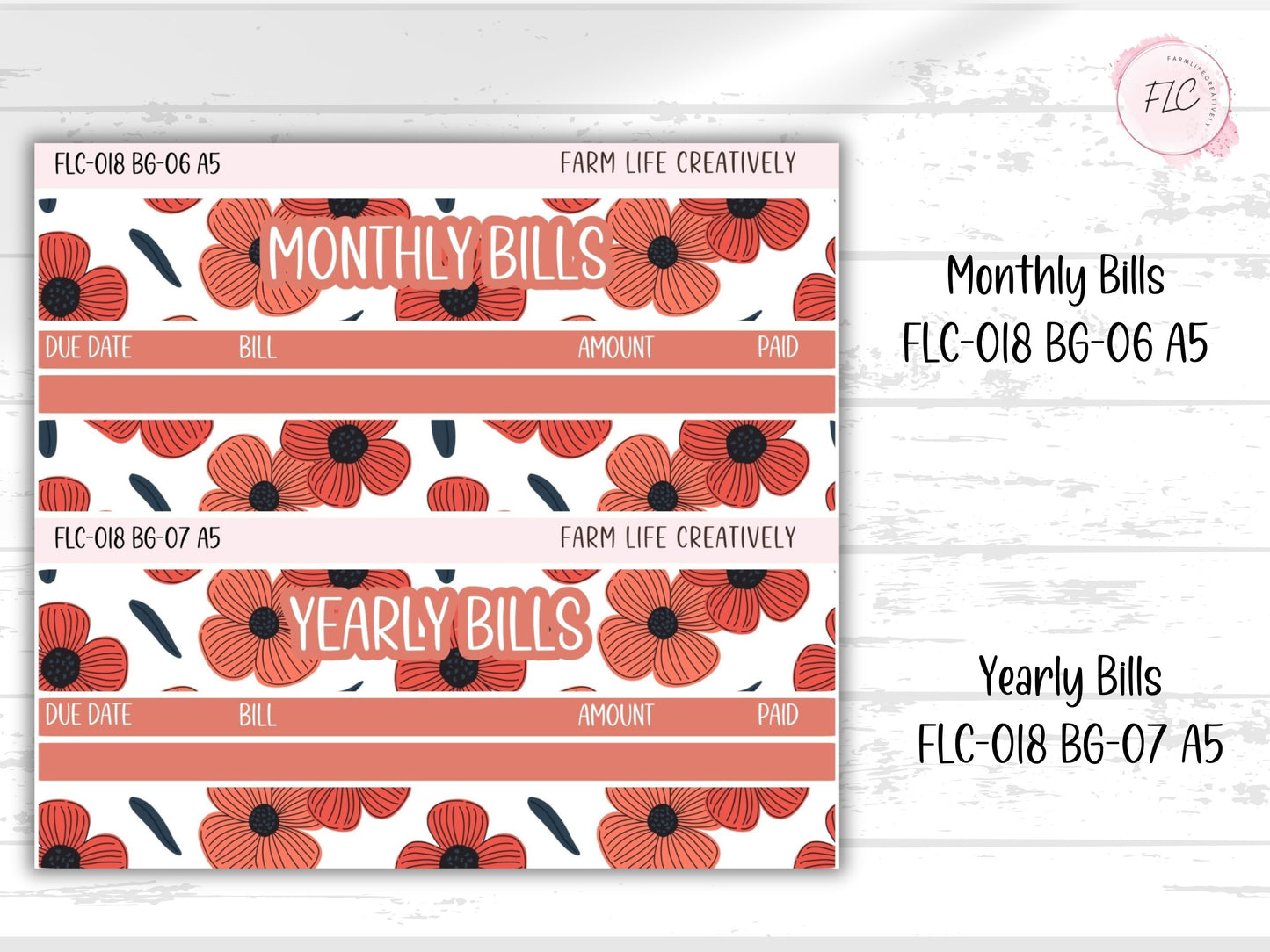 A5 Build Your Budget Sticker Kit - Poppy