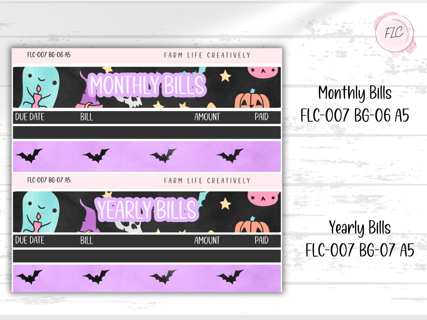 A5 Build Your Budget Sticker Kit - Pastel & Black Halloween