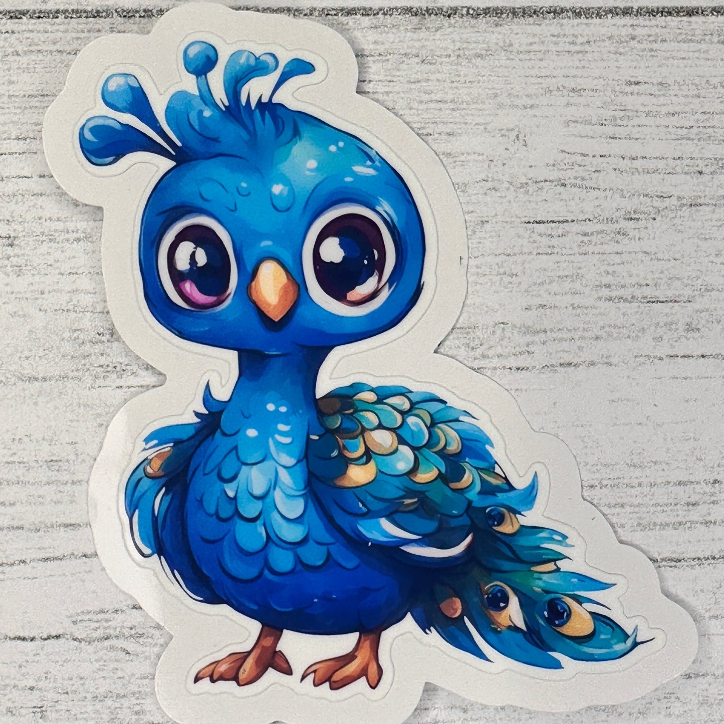 Easy Peel Peacock Sticker