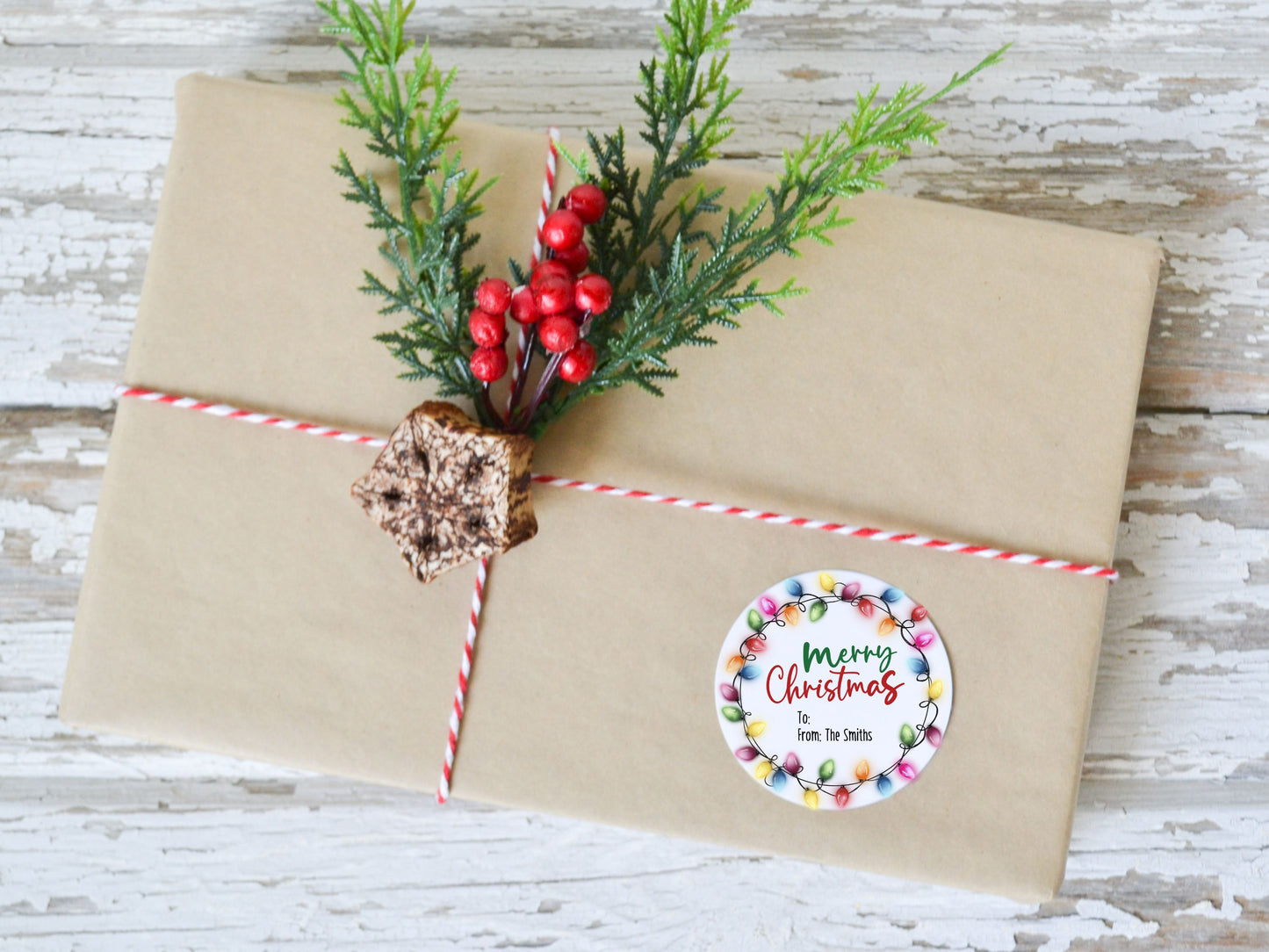 2in x 2in Circle Christmas Gift Tags