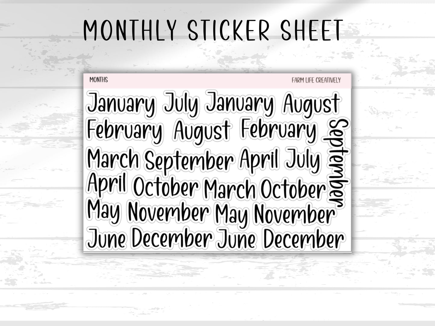 Month Sticker Sheet