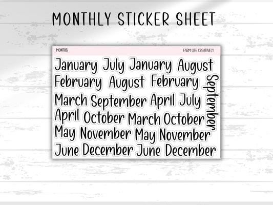 Month Sticker Sheet