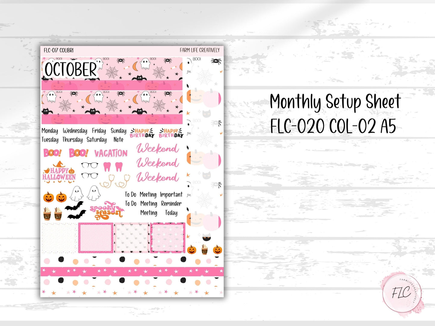 Colibri A5 Sticker Kit - October Halloween