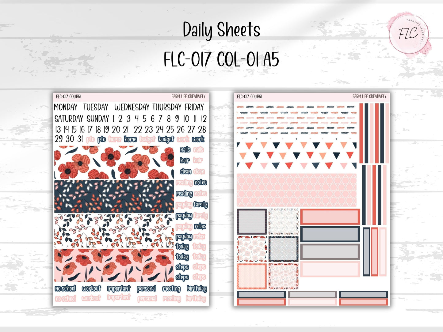 Colibri A5 Sticker Kit - Poppy