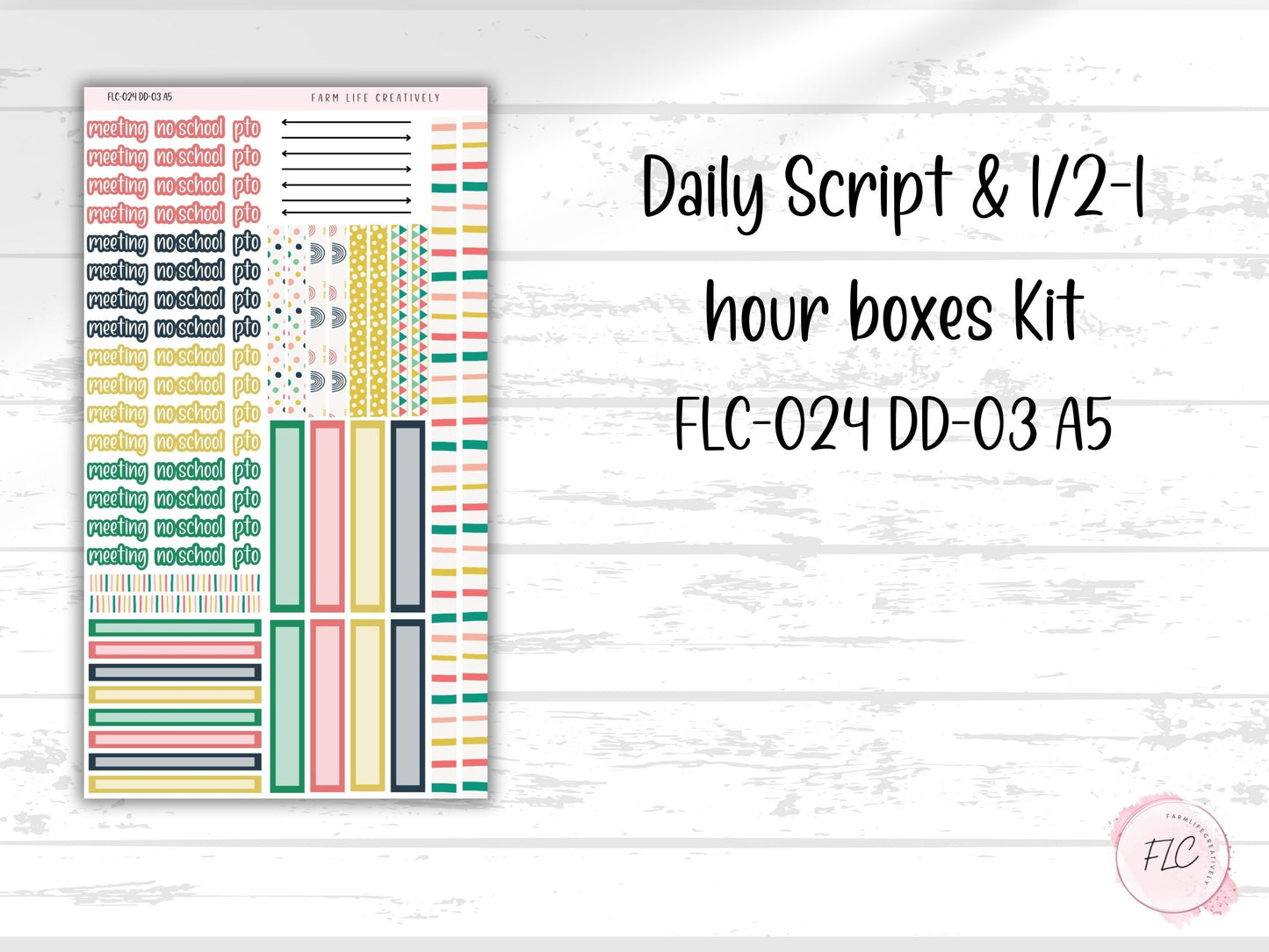 A5 Daily Duo Planner Sticker Kit - Bright Days