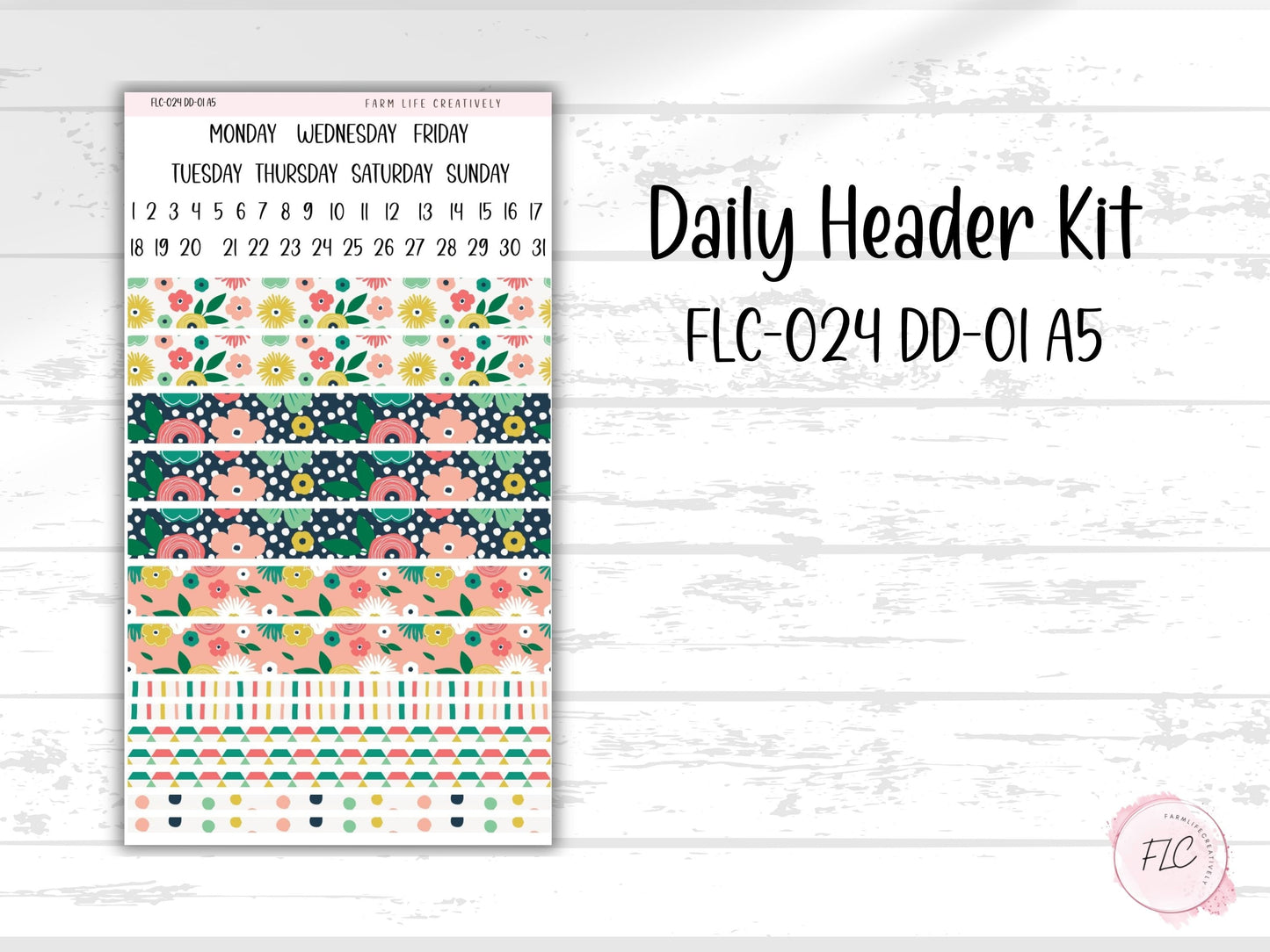 A5 Daily Duo Planner Sticker Kit - Bright Days