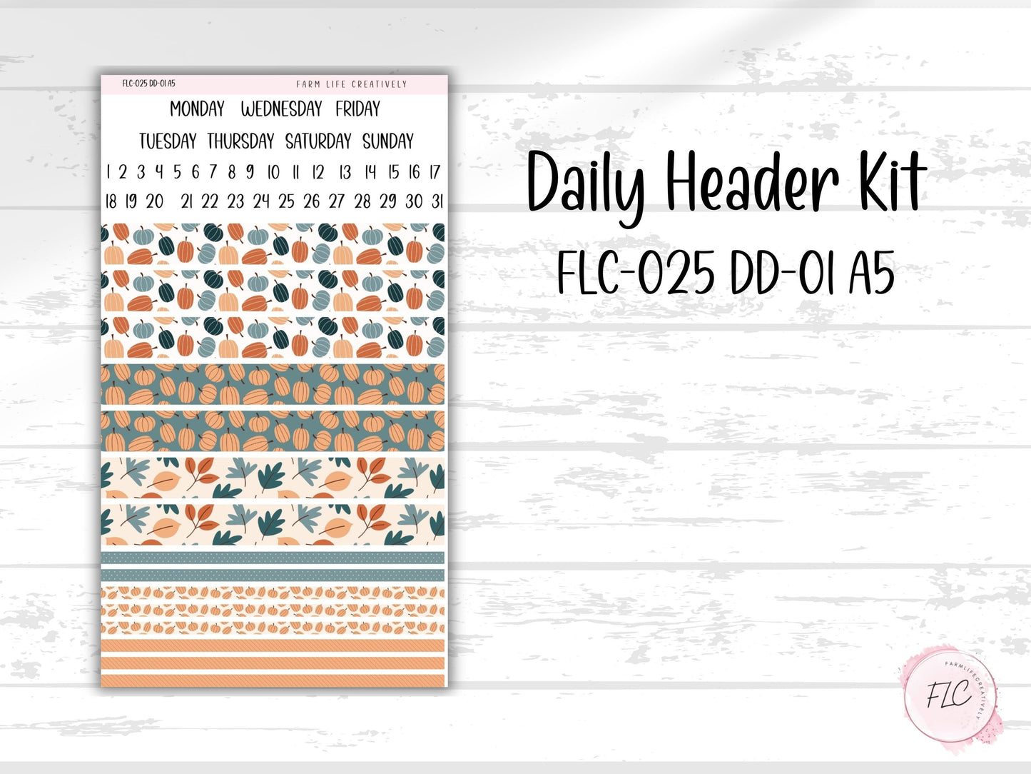 A5 Daily Duo Planner Sticker Kit - Pumpkins