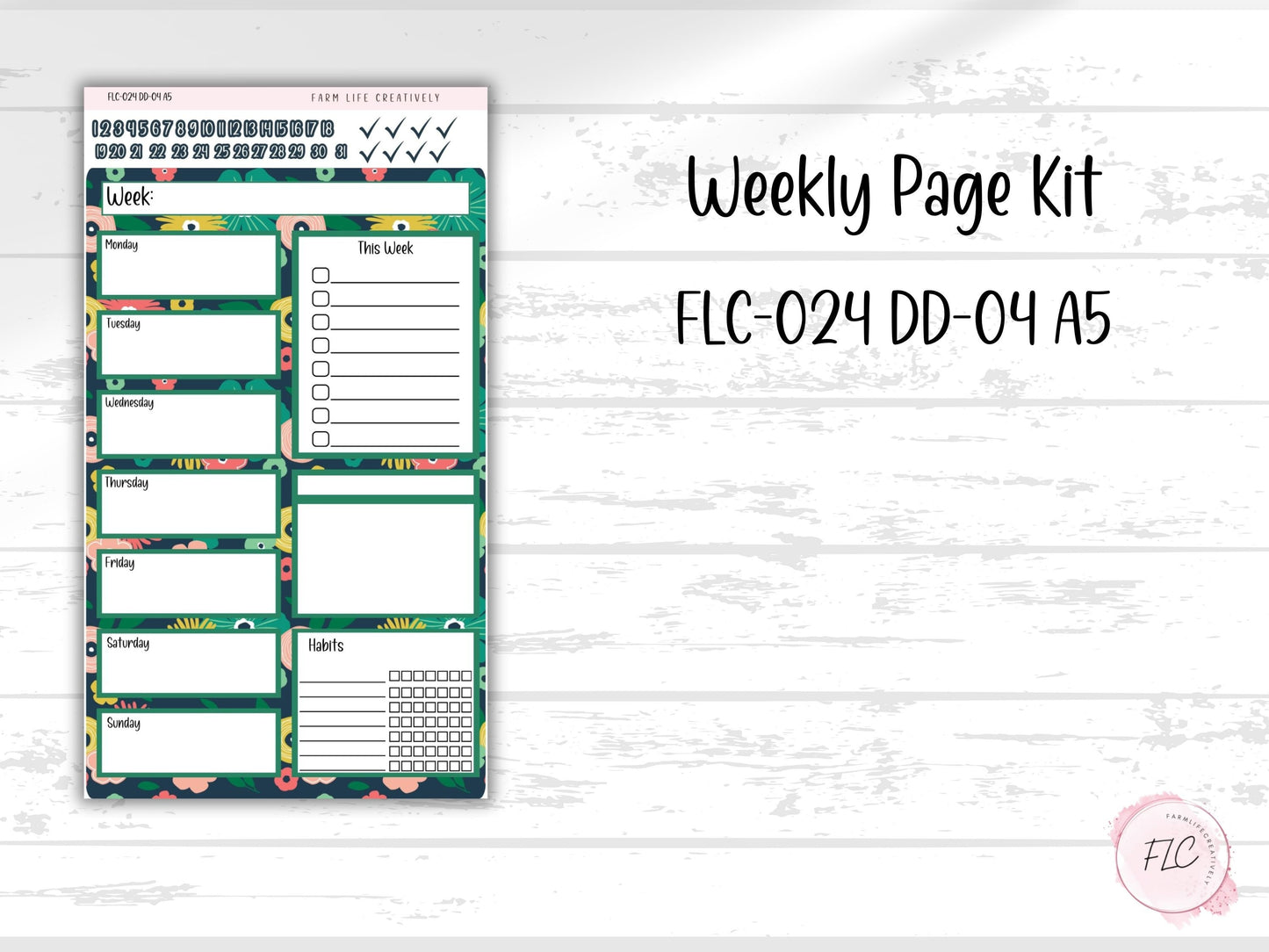 A5 Daily Duo Planner Sticker Kit - Bright Days