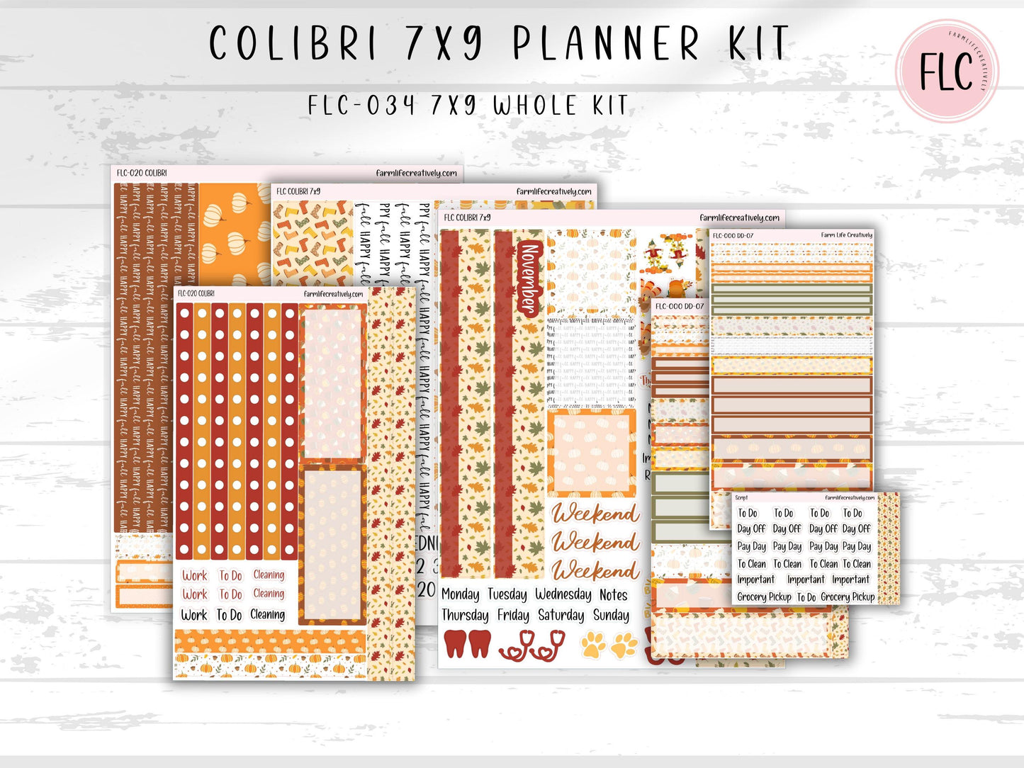 Colibri 7x9 Planner Stickers - November