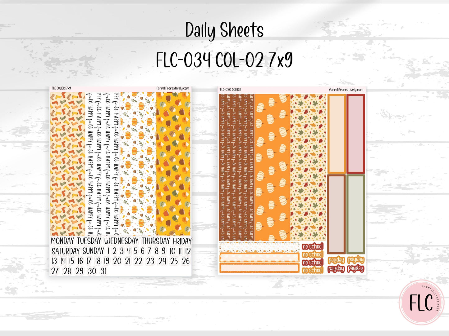 Colibri 7x9 Planner Stickers - November