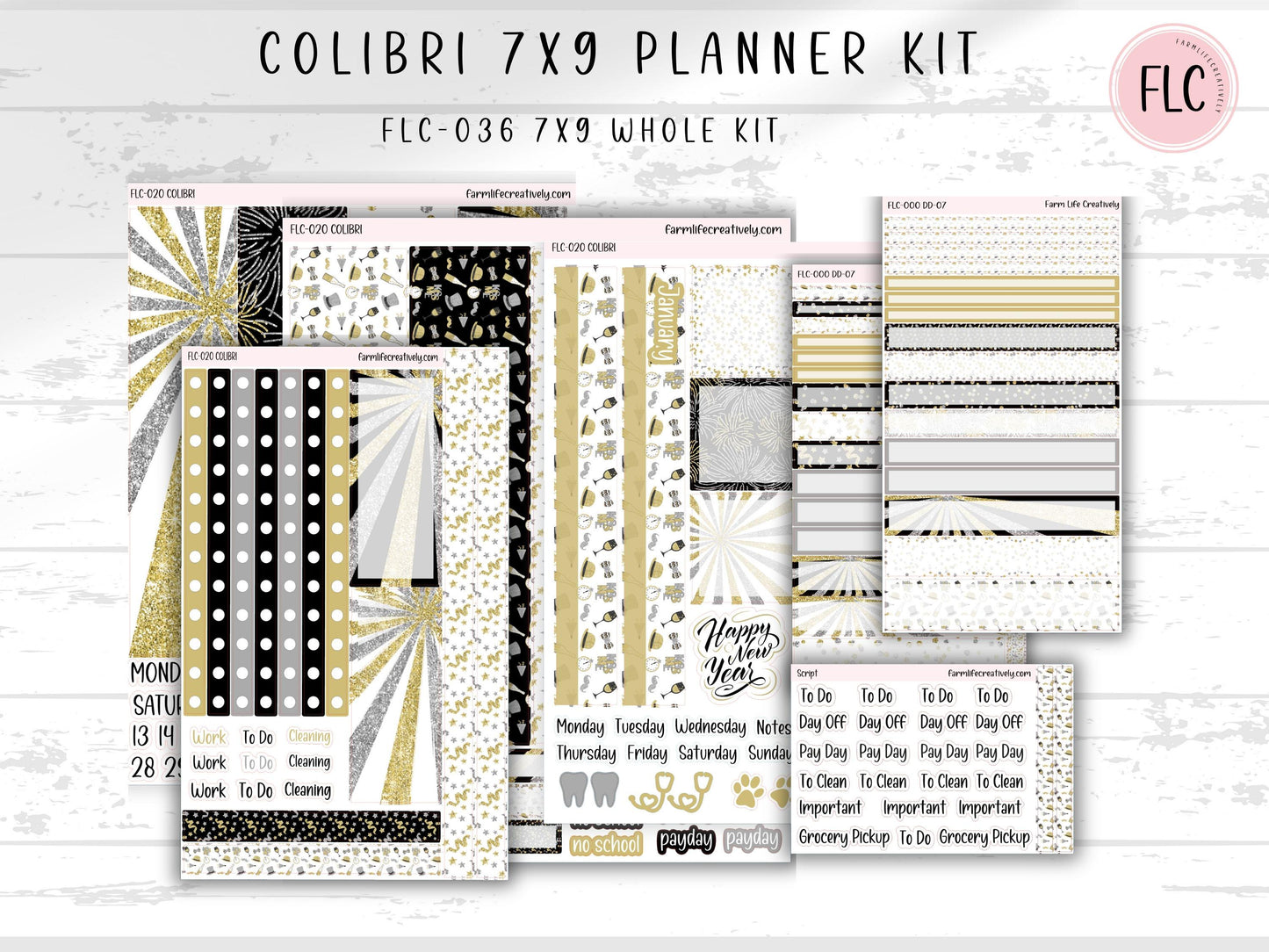 Colibri 7x9 Planner Stickers - January|New Year