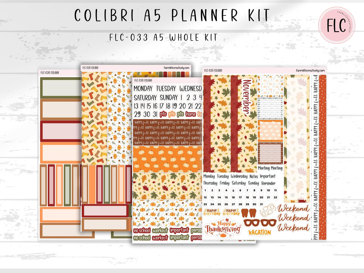 Colibri A5 Sticker Kit - November