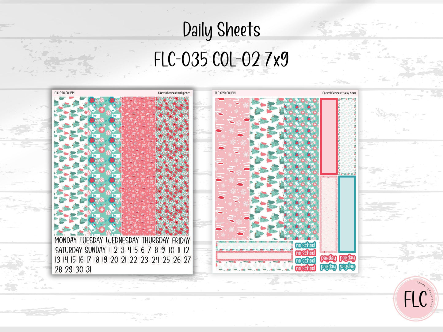 Colibri 7x9 Planner Stickers - Christmas Joy